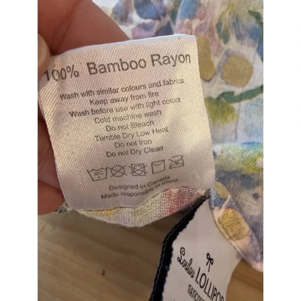 Loulou Lollipop Hydrangea Floral Bamboo Muslin Swaddle Blanket Lovey 44